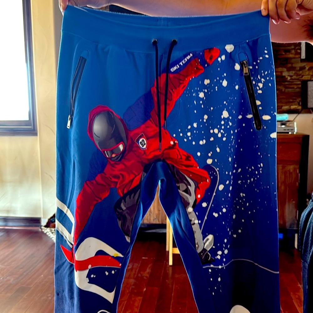 Vintage Polo Ralph Lauren Alpine Ski Sweatpants – Blue Joggers – Size mesium